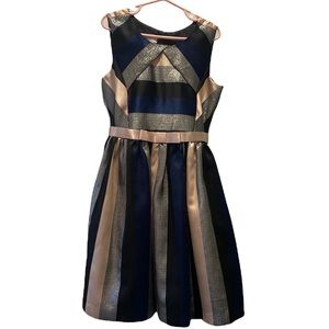 Iris & Ivy Striped Metallic Party Dress.